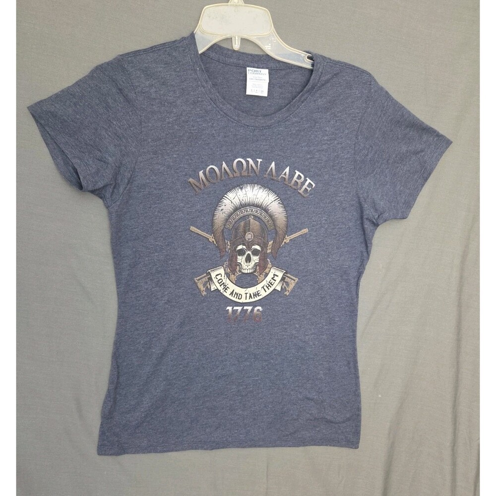 Molon Labe Come & Take Them 1776 shirt Women's Small Heathered Blue
